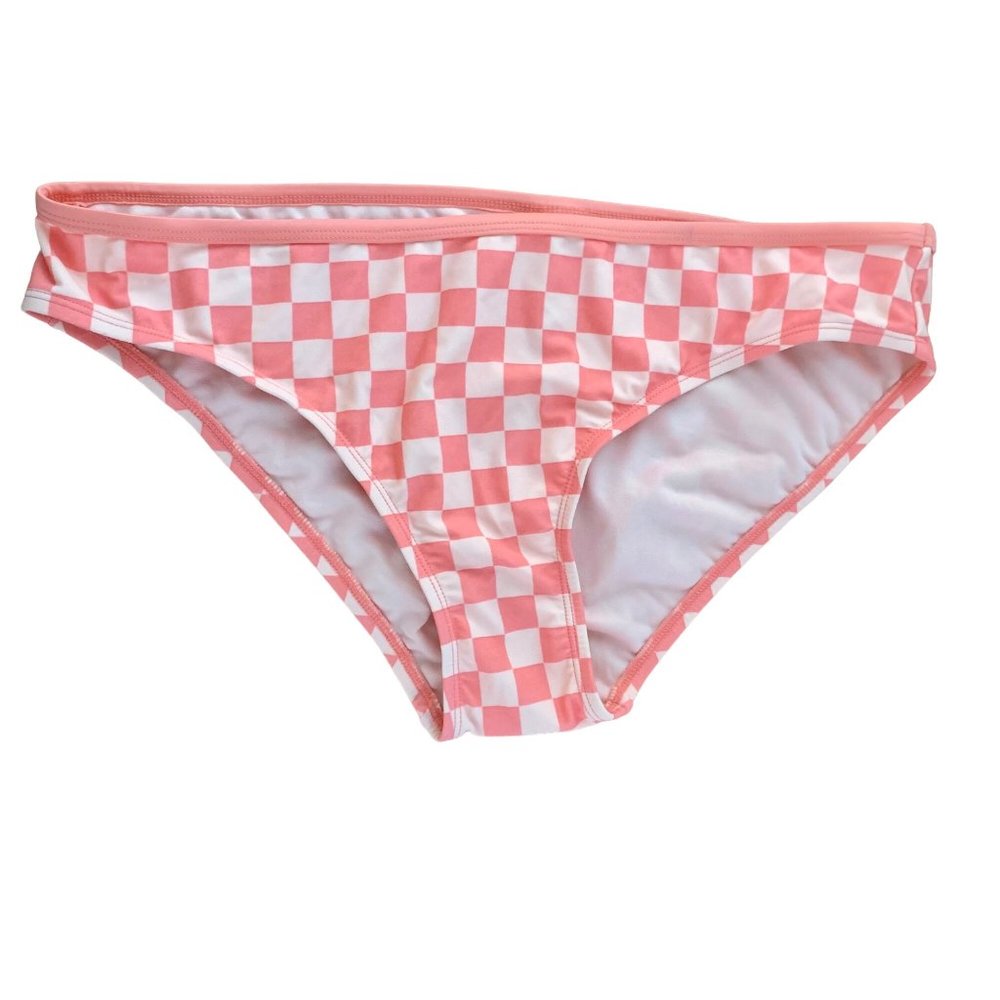 Kona Sol Bikini Swim Bathing Suit High Cut Bottoms Pink Check Adjustable X 1X 2X - Picture 4 of 8